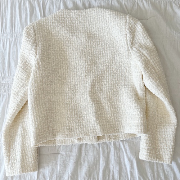 NWT URBAN REVIVO White Ivory Tweed Boucle Jacket Size XS - Picture 6 of 12